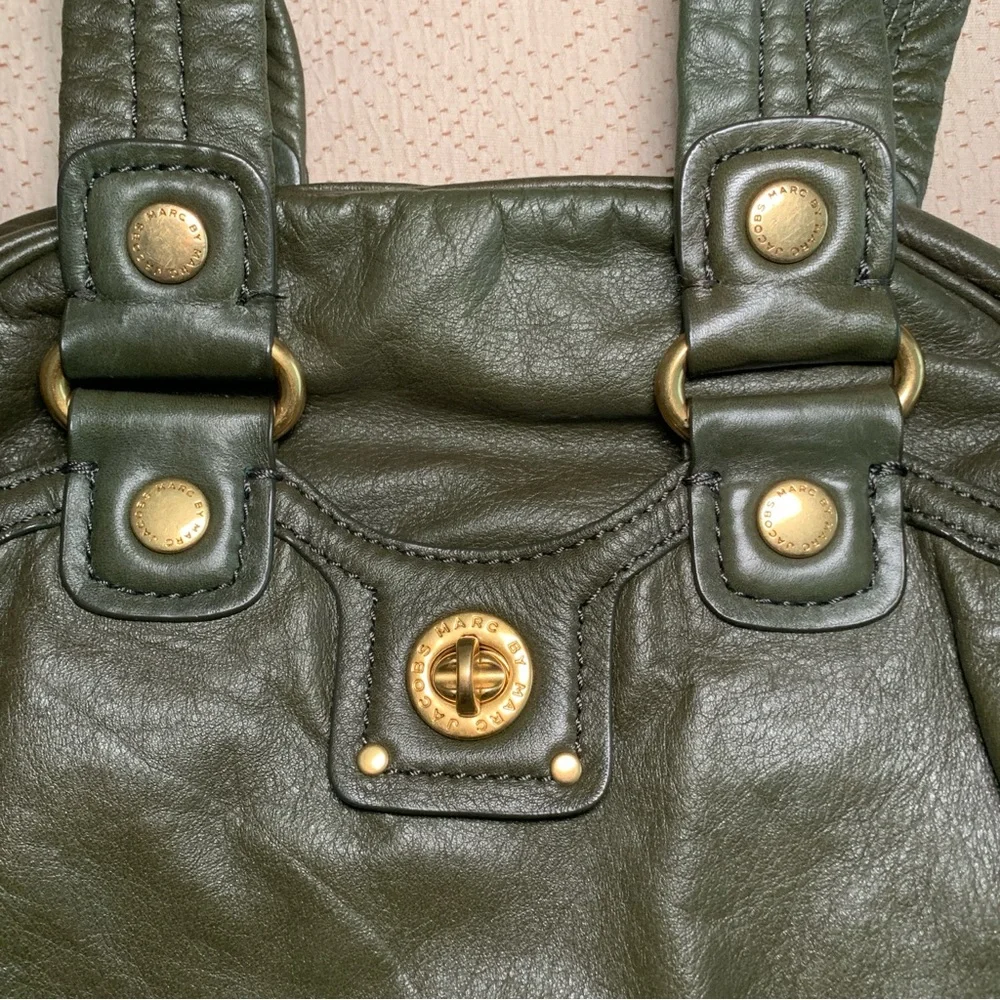 Marc By Marc Jacobs Green Satchel with Metallic Hardware - Picture 2 of 16